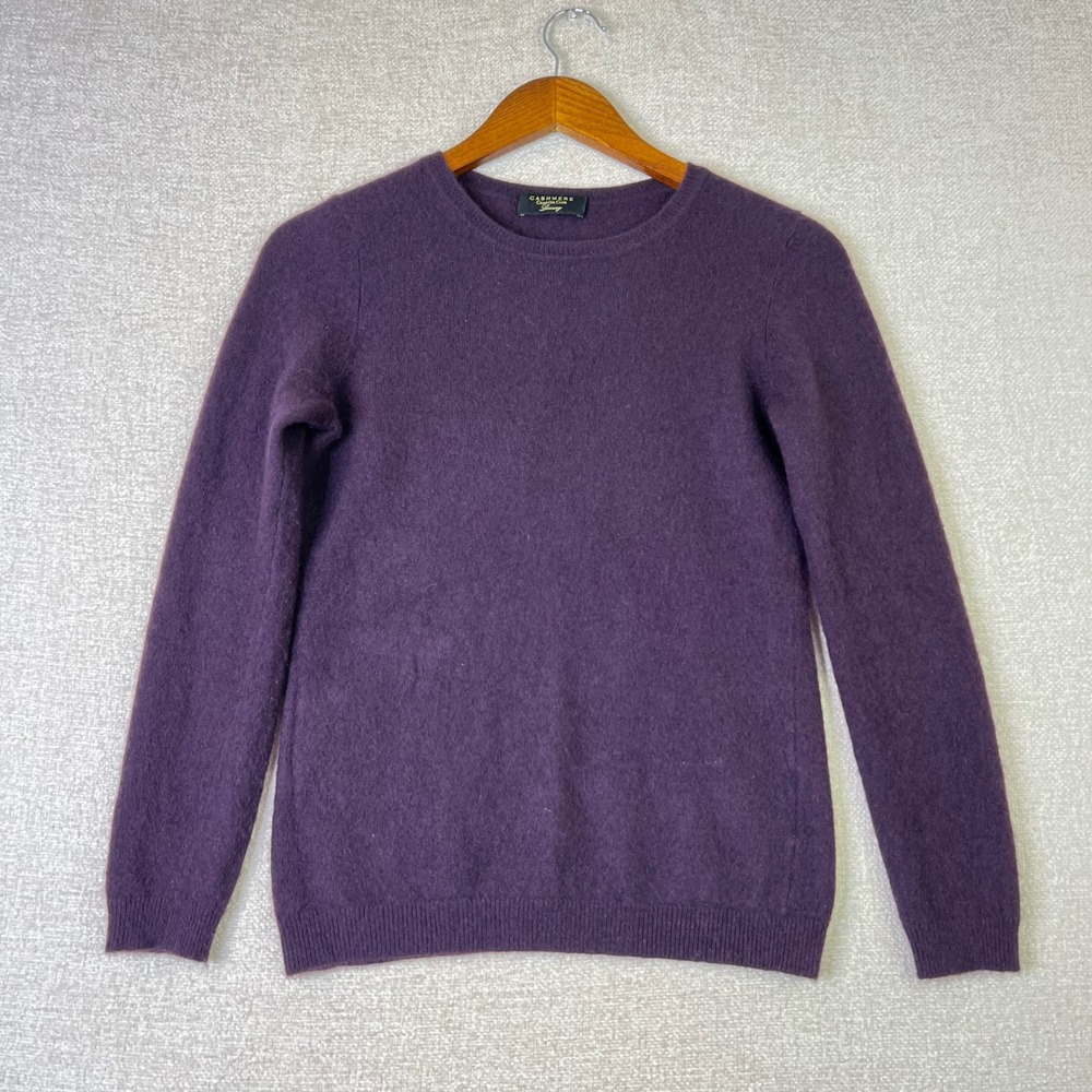 Charter Club Luxury 100% Cashmere Crew Neck Sweater Purple Small